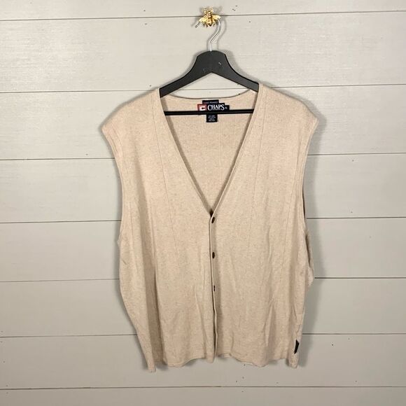 Ralph Lauren Chaps hand framed linen/cotton blend vest size XL - Picture 1 of 7